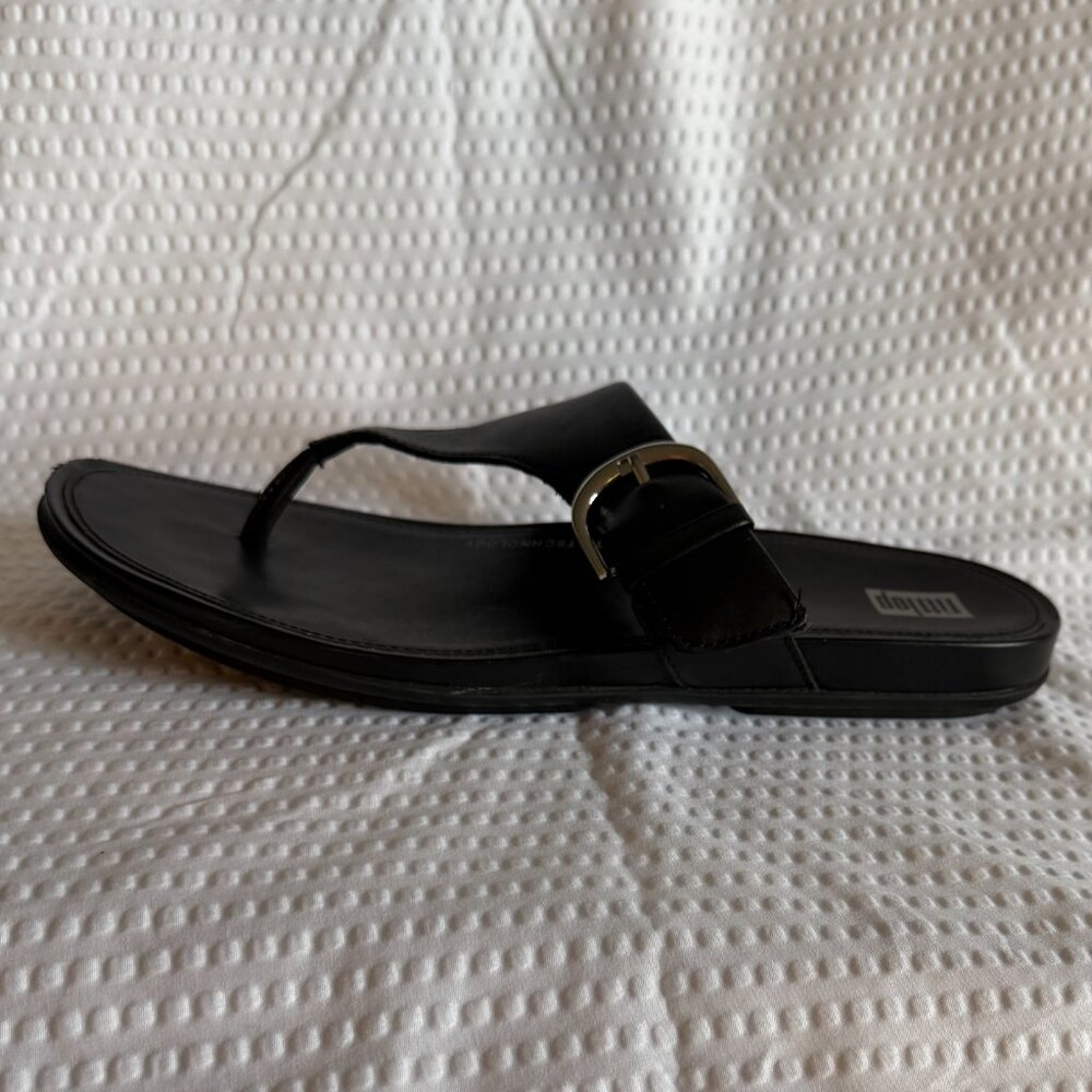 FitFlop Black Thong Toe-Post Flip Flop Sandals Size 8 - Picture 3 of 7